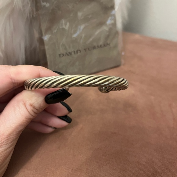 David Yurman 7mm silver classic cable bracelet, diamonds and 18kt yellow gold - Picture 6 of 8